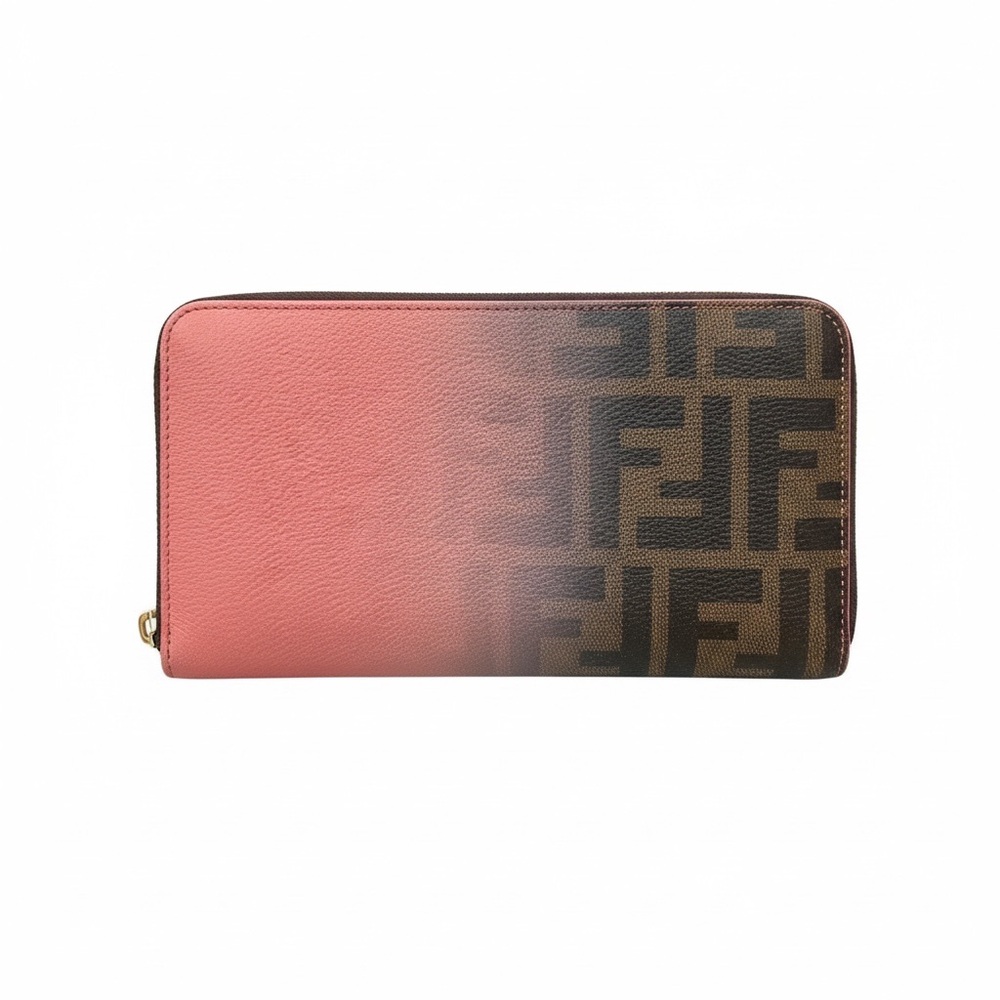 Fendi Zucca Ombré Zip-Around Wallet – Pink Gradient – Dust Bag, Box and Tags